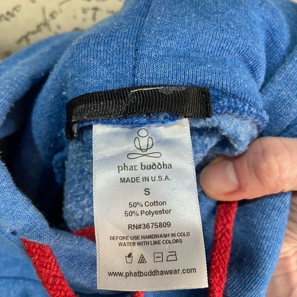 Phat‎ Buddha Vandam Stripes Cropped Hoodie sz Small - Picture 9 of 9